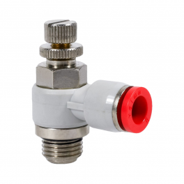 SC-BL-06-G18-EC Фитинг угловой с регулировкой расхода (пневмодроссель), 6мм x G 1/8